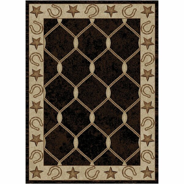 Mayberry Rug 5 ft. 3 in. x 7 ft. 3 in. Hearthside Midnight Trail Black Rectangle Area Rug HS6483 5X8